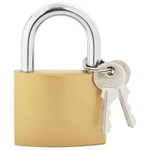 vidaXL U-l&aring;s med n&oslash;kler 12 stk. Messing Jern