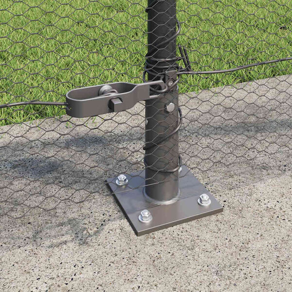 vidaXL Gjerde med innlegg. Gr&aring; 1 x 100 m PVC-belagt st&aring;l