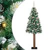 vidaXL Slim juletre med 300 LED gr&oslash;nn 180 cm PVC og Massivt Furu tre