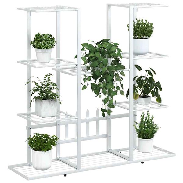 vidaXL Blomsterstativ 94,5x25x89 cm hvit jern
