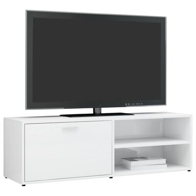 vidaXL TV-benk høyglans hvit 120x34x37 cm sponplate