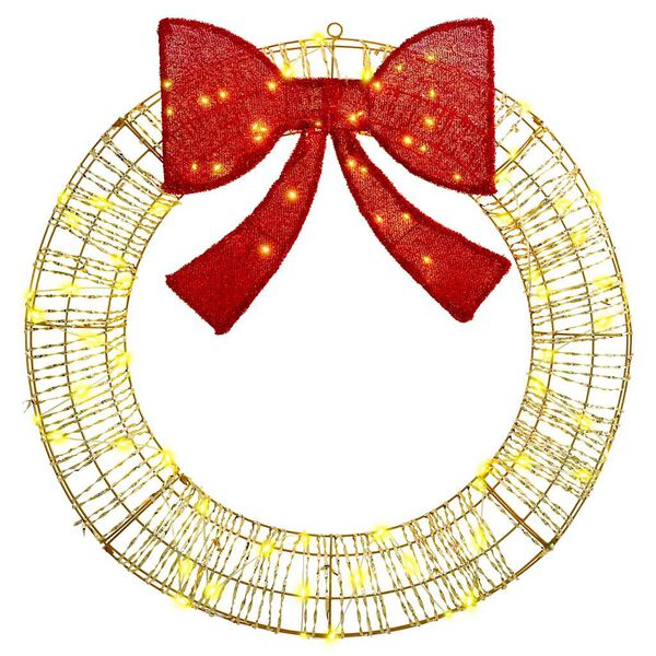 vidaXL Krans med 80 LED Varmhvit 91 x 91 x 9 cm PET