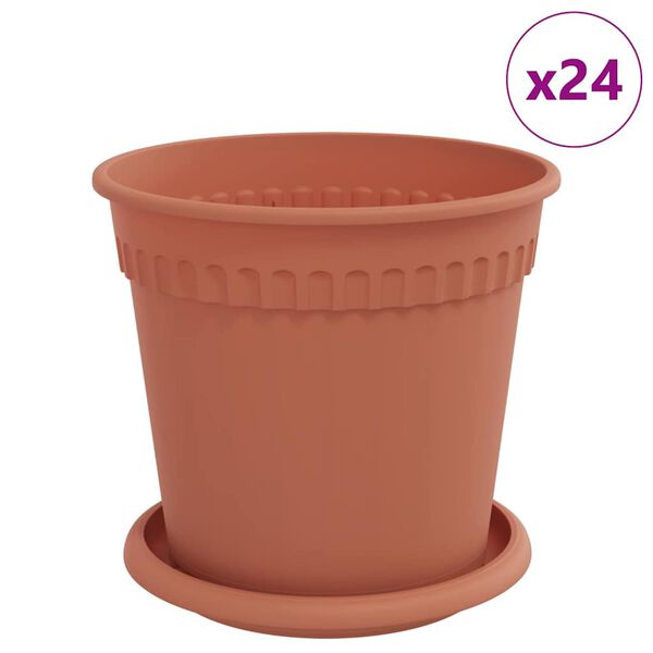 vidaXL Plantepotter 24 pcs Klinker R&oslash;d &Oslash; 17 x 14 cm Plast