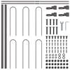 vidaXL Hage Hegning Gr&aring; 3.4 x 0.6 m Pulverlakkert st&aring;l