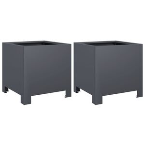 vidaXL Plantekasser 2 stk antrasitt 30x30x30 cm st&aring;l