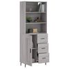 vidaXL Highboard gr&aring; sonoma 69,5x34x180 cm konstruert tre