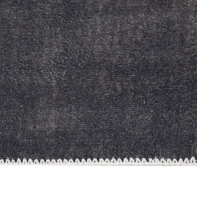 vidaXL Vaskbart og sammenleggbart teppe 200x300 cm antrasitt polyester
