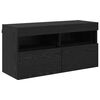vidaXL TV Veggskap 80 x 30 x 40 cm Svart Eik Konstruert tre