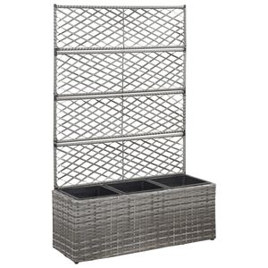 vidaXL H&oslash;ybed med espalier 3 potter 83x30x130 cm polyrotting gr&aring;