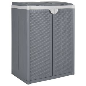 vidaXL S&oslash;ppelb&oslash;tte med 2 d&oslash;rer 65x45x88 cm PP gr&aring;