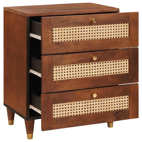 vidaXL Nattbord med skuff 50 x 33 x 62 cm Massiv mango tre