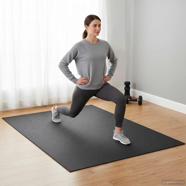 vidaXL Sportsbeskyttelsesmatte Svart 150 x 75 x 0.6 cm PVC