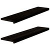 vidaXL Trappetrinn 2 stk brunsvart 110x30x2 cm heltre eik