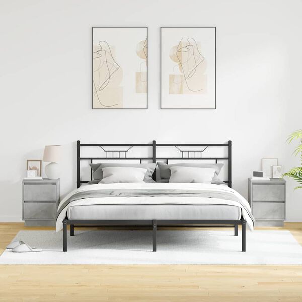 vidaXL Nattbordskap 2 pcs Betonggrå 39 x 34,5 x 50 cm Konstruert tre