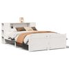 vidaXL Seng med bokhylle uten madrass hvit 150x200 cm heltre furu