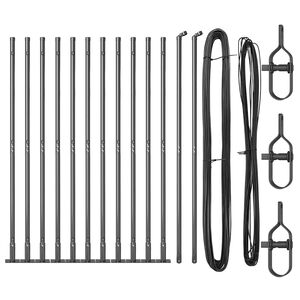 vidaXL Gjerdepunkter 13 pcs Grå Ø32mm 170 cm Galvanisert stål