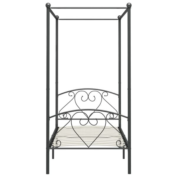 vidaXL Himmelsengeramme gr&aring; metall 120x200 cm