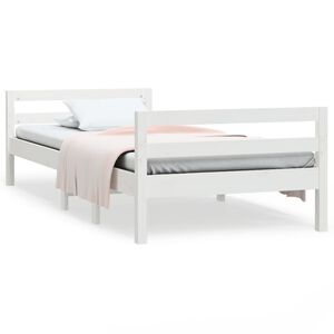 vidaXL Sengeramme uten madrass hvit 90x200 cm heltre furu