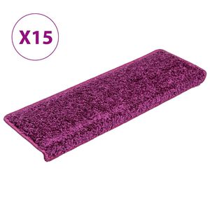 vidaXL Trappematter 15 stk 65x21x4 cm fiolett rektangul&aelig;r kant