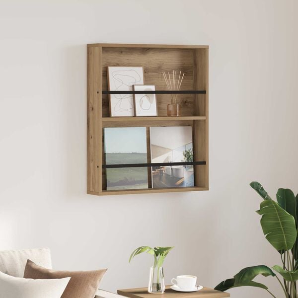 vidaXL Magasinreol Artisan Eik 60 x 12 x 70 cm Konstruert tre