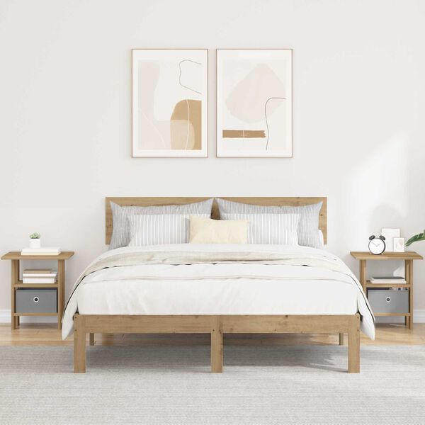 vidaXL Nattbord 2 pcs Artisan Eik 41 x 40 x 45 cm Konstruert tre