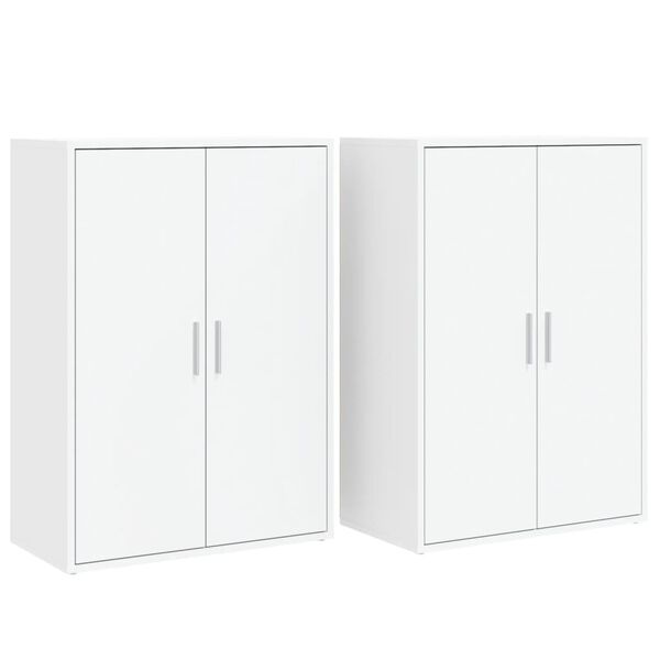 vidaXL Skjenker 2 stk hvit 60x31x84 cm konstruert tre