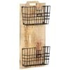vidaXL Vegghengt magasinstativ 33x10x67 cm heltre mango