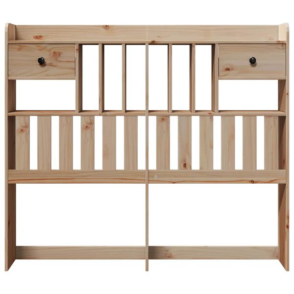 vidaXL Hodegavl med oppbevaring voksbrun 135 cm heltre furu