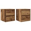 vidaXL Veggmonterte nattbord 2 stk gammelt tre 38x34x40 cm