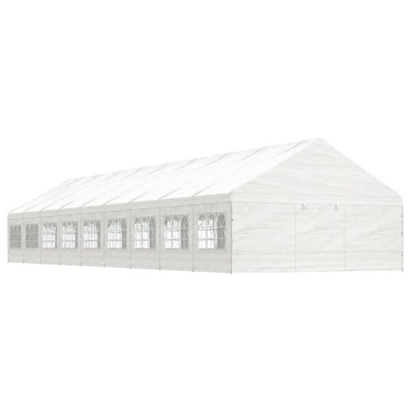 vidaXL Paviljong med tak hvit 20,07x5,88x3,75 m polyetylen