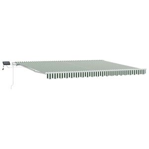 vidaXL Uttrekkbar markise Gr&oslash;nn og hvit 450 &times; 350 cm