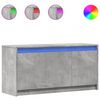 vidaXL TV-benk med LED betonggr&aring; 100x34x50 cm konstruert tre