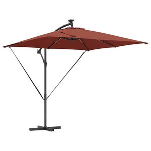 vidaXL Kantilever bananparasol Terrakotta 249 x 249 x 250 cm