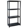 vidaXL Oppbevaringshylle 4 niv&aring;er svart 61x30,5x130 cm plast
