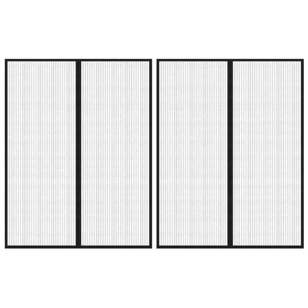 vidaXL Insektsgardiner for dør 2 stk med magnetblokker svart 230x160cm