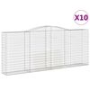 vidaXL Gabionkurver buede 10 stk 400x50x160/180 cm galvanisert jern