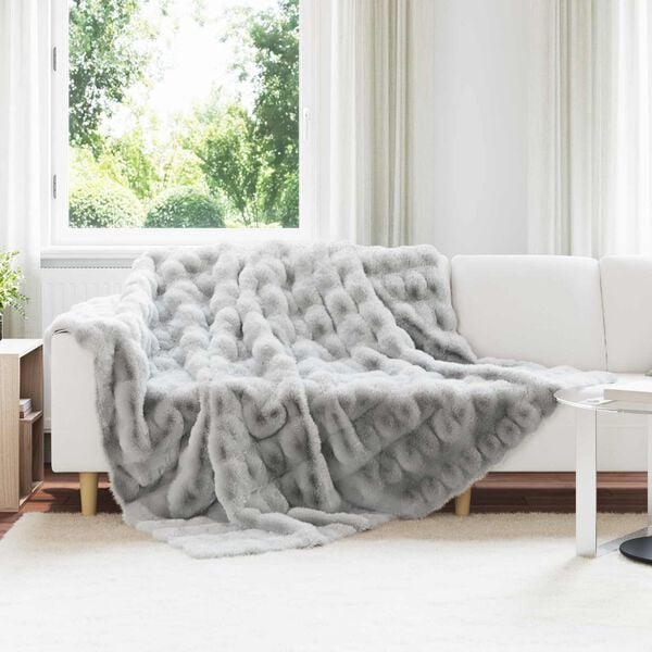 vidaXL Skliikkerteppe / pledd i kunstig kaninpels Olite 4 pcs Gr&aring;