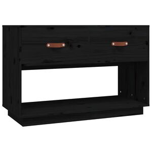 vidaXL TV-benk svart 90x40x60 cm heltre furu