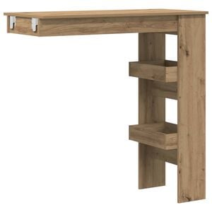 vidaXL Veggmontert barbord artisan eik 102x45x103,5 cm konstruert tre