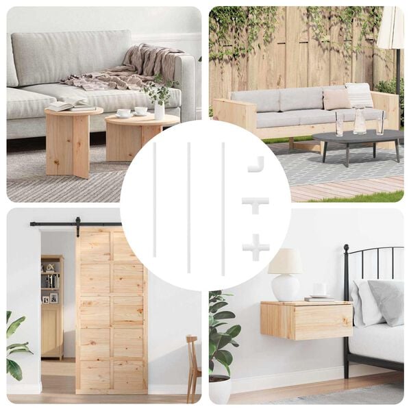 vidaXL PVC R&oslash;r 29 pcs Hvit Materialpp og PE