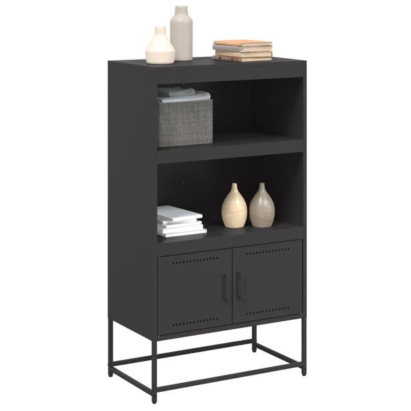 vidaXL Highboard svart 68,5x38,5x123,5 cm stål