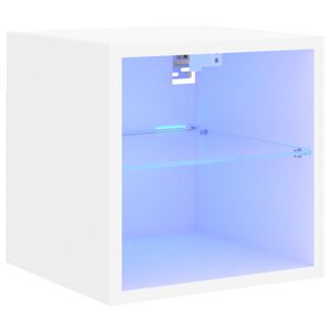 vidaXL Vegghengt TV-benk med LED sonoma eik 30x28,5x30 cm