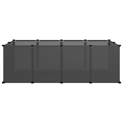 vidaXL Smådyrbur svart 144x74x46,5 cm PP og stål