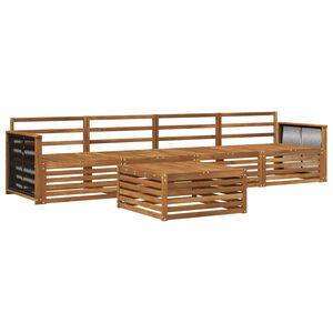 vidaXL Utend&oslash;rs sofa-sett 5 stk. Naturlig Solid akasietre
