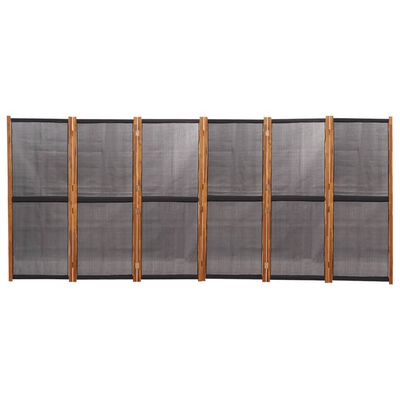 vidaXL Romdeler med 6 paneler svart 420x180 cm