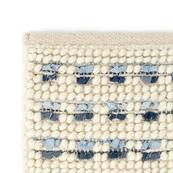 vidaXL Teppe denim ull 120x170 cm bl&aring;/hvit
