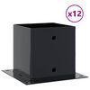 vidaXL Stolpebunner firkantet 12 stk 141x141 mm pulverlakkert st&aring;l