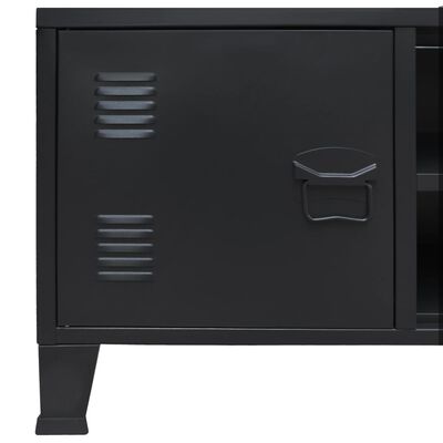 vidaXL TV-benk metall industriell stil 120x35x48 svart
