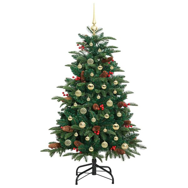 vidaXL Kunstig juletre med 150 LED gr&oslash;nn 150 cm PVC og Metall og Plast