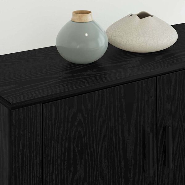 vidaXL Veggmontert TV-hylle sett 3 pcs Svart Eik 80 x 34,5 x 40 cm